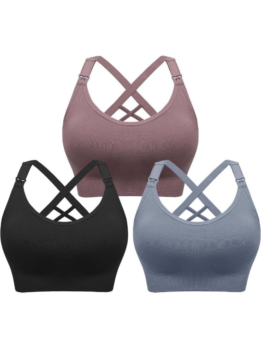 Seamless Nursing Sports Bra for Breastfeeding, Maternity Yoga & Sleep Support